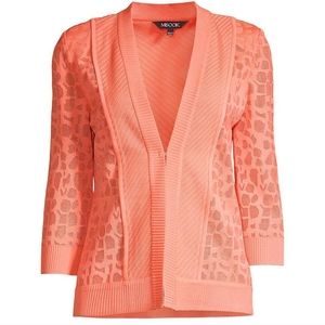 Misook Animal Pattern Burnout Knit Jacket